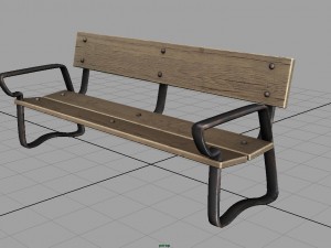 wood bench Modelo 3D