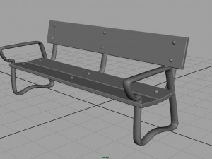 wood bench Modelo 3D