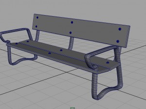 wood bench Modelo 3D