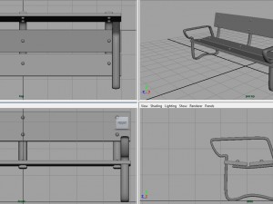 wood bench Modelo 3D