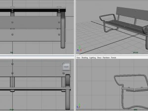 wood bench 3D Model