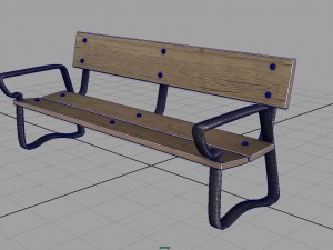wood bench Modelo 3D