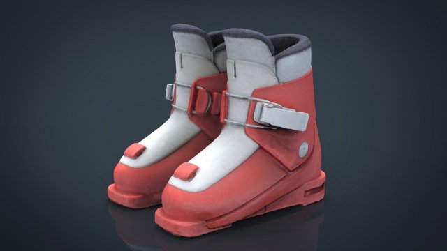 kids ski boots Modèle 3D .c4d .max .obj .3ds .fbx .stl .blend 