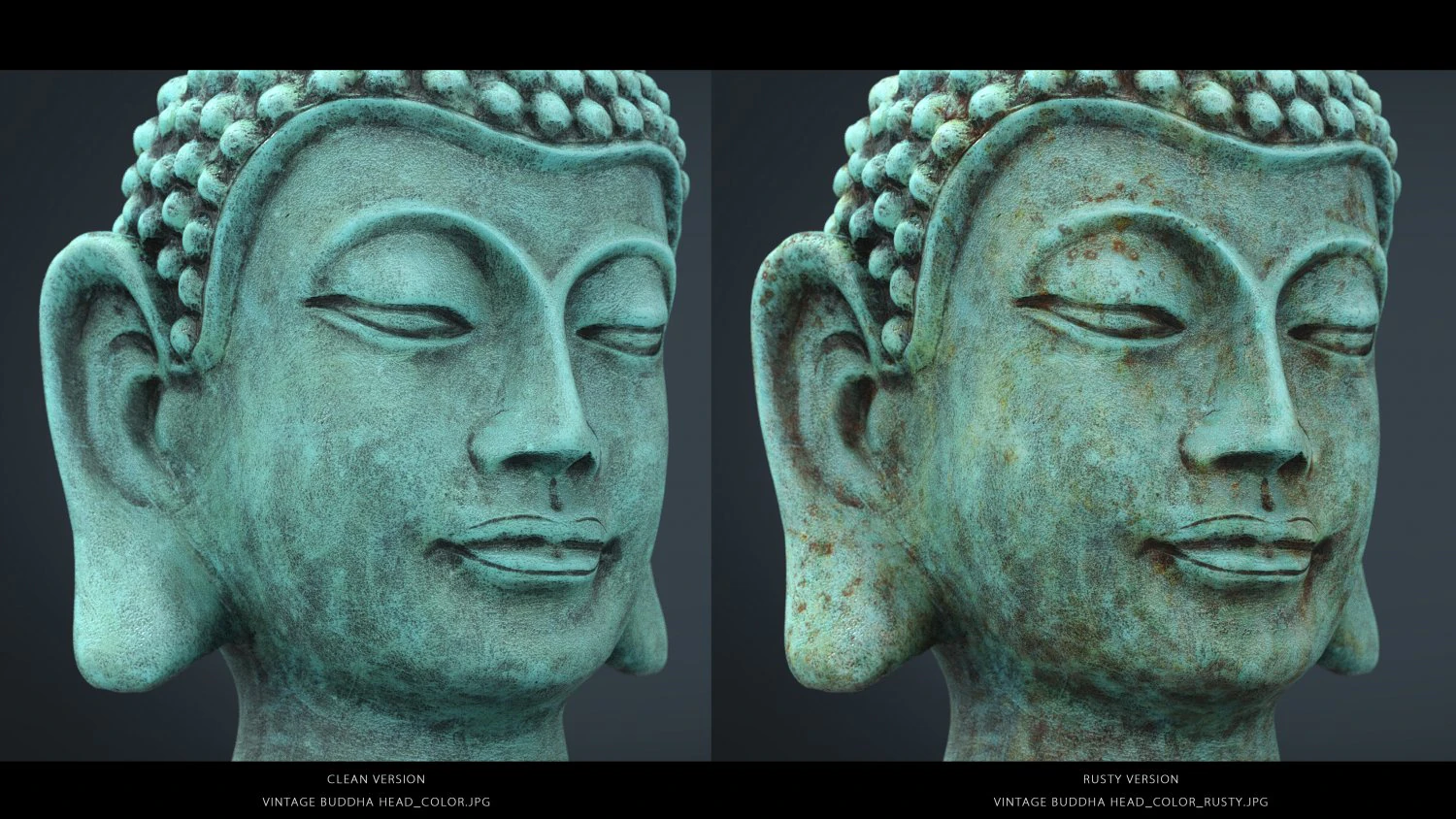 vintage buddha head 3D Model .c4d .max .obj .3ds .fbx .stl .blend