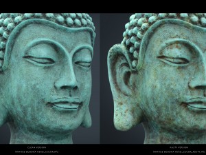 vintage buddha head 3D Model
