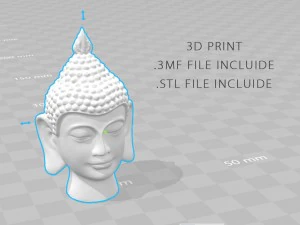 vintage buddha head 3D Model