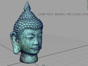 vintage buddha head 3D Model