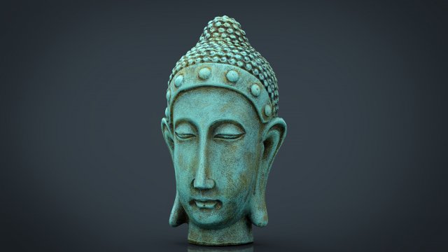 metal buddha head 3D Model .c4d .max .obj .3ds .fbx .stl .blend 
