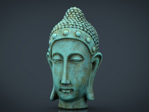 metal buddha head 3D Model