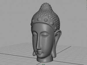 metal buddha head 3D Model