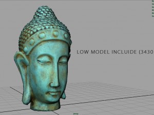metal buddha head 3D Model
