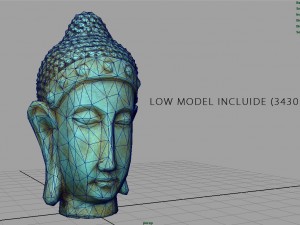 metal buddha head 3D Model