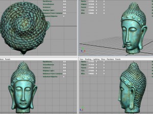 metal buddha head 3D Model