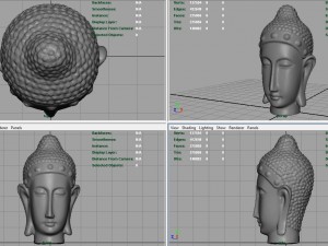 metal buddha head 3D Model