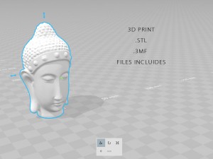 metal buddha head 3D Model