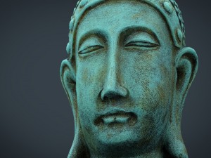 metal buddha head 3D Model