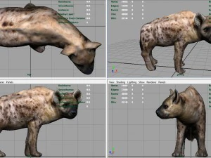 hiena realista Modelo 3D