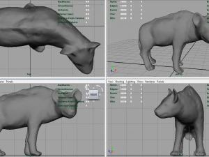 hiena realista Modelo 3D