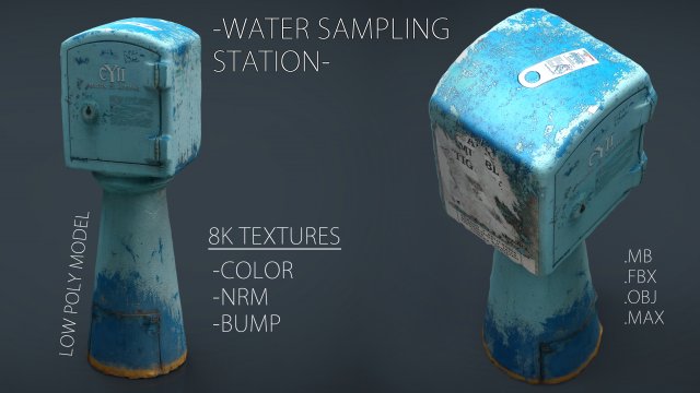 water sampling station 3D मॉडल .c4d .max .obj .3ds .fbx .stl .blend 