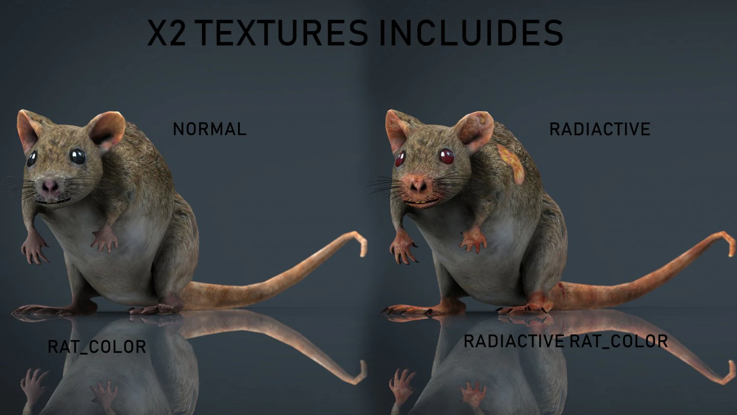 radiactive rat 3D Model .c4d .max .obj .3ds .fbx .stl .blend 