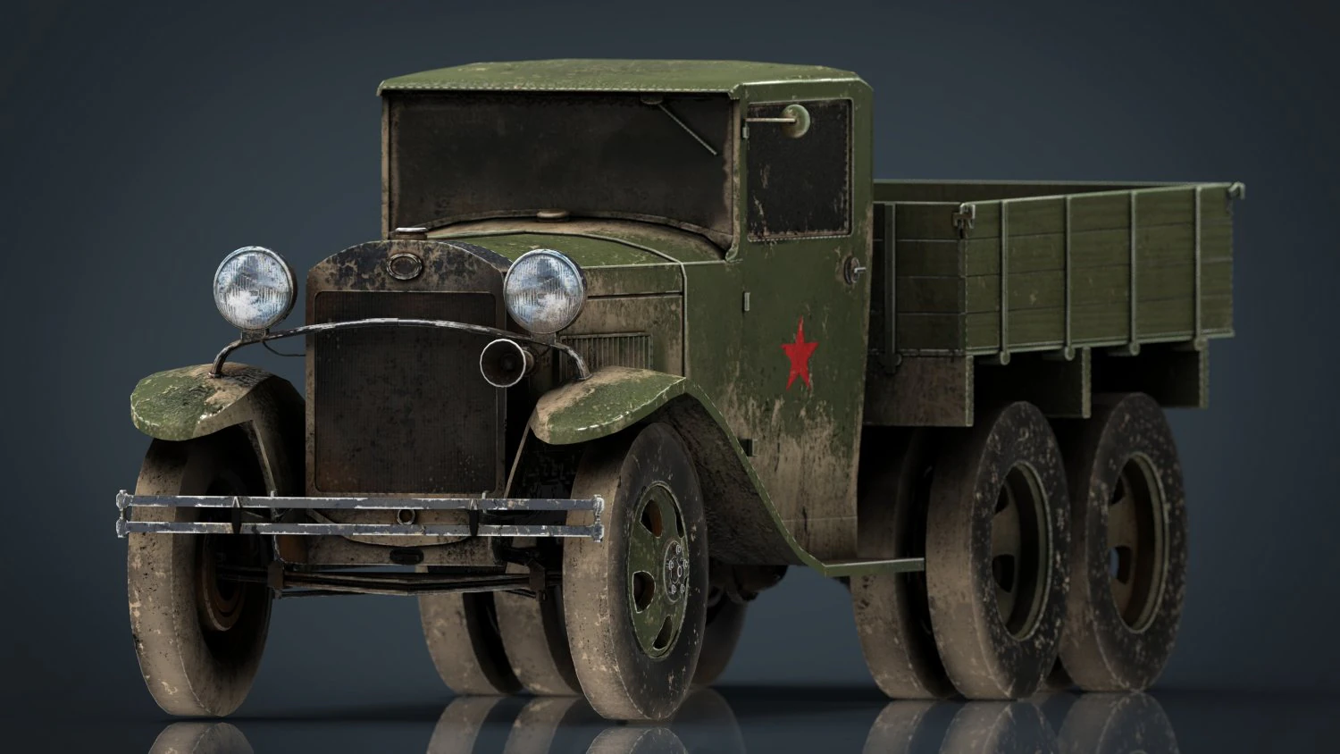 gazz aaa camion sporco Modello 3D .c4d .max .obj .3ds .fbx .stl .blend 