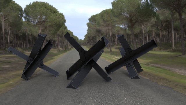 hedgehog anti-tank obstacle 3D मॉडल .c4d .max .obj .3ds .fbx .stl .blend 