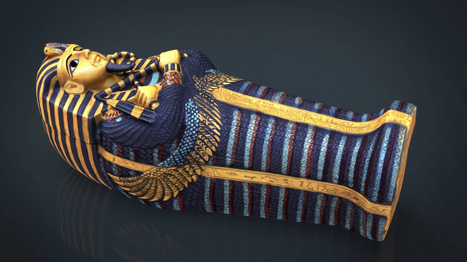 egyptian sarcophagus 3D Model .c4d .max .obj .3ds .fbx .stl .blend 