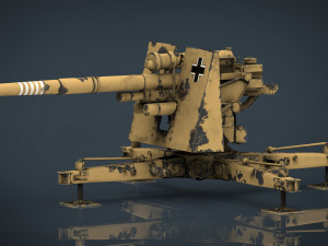 german flak 36 88mm 3D मॉडल