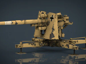 flak alem&atilde;o 36 88mm Modelo 3D