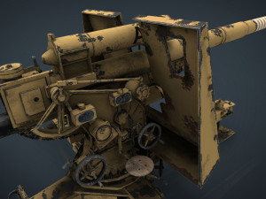 german flak 36 88mm 3D मॉडल