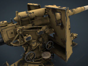 flak alem&atilde;o 36 88mm Modelo 3D