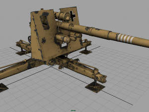 german flak 36 88mm 3D मॉडल
