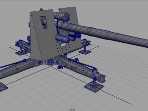 german flak 36 88mm 3D मॉडल