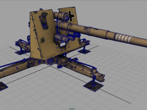 german flak 36 88mm 3D मॉडल