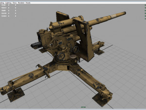 german flak 36 88mm 3D मॉडल