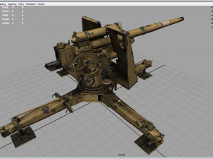 flak alem&atilde;o 36 88mm Modelo 3D