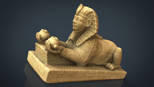 the alabaster sphinx 3D 模型 .c4d .max .obj .3ds .fbx .stl .blend 