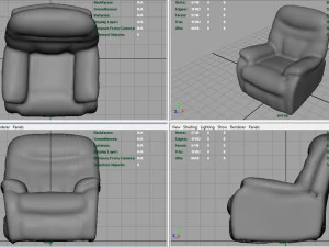 cadeira de couro Modelo 3D