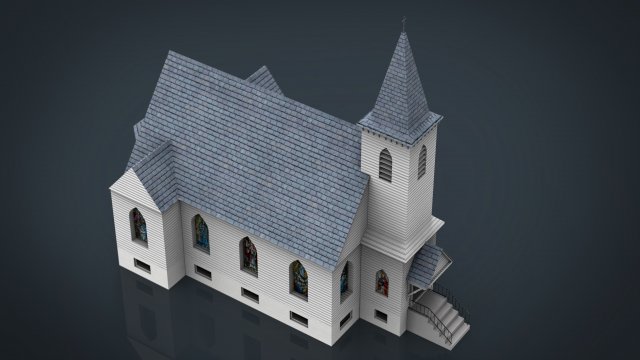 american church 3D 모델 .c4d .max .obj .3ds .fbx .stl .blend 