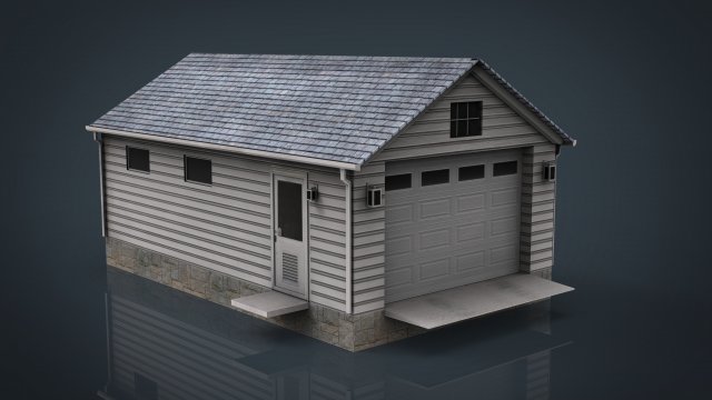 detached garage 3D मॉडल .c4d .max .obj .3ds .fbx .stl .blend 