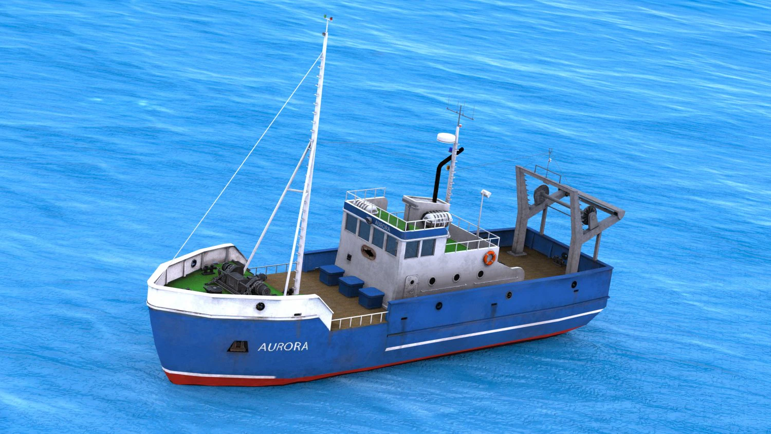 fish boat 3D Model .c4d .max .obj .3ds .fbx .stl .blend 