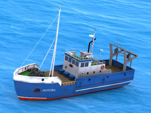 fish boat 3D Модель
