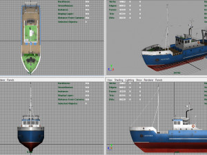 fish boat Model 3D