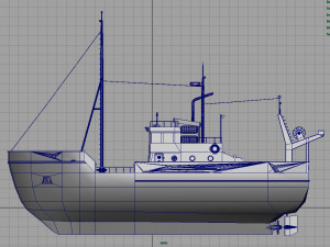 fish boat Model 3D