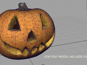 realistic halloween pumpkin Model 3D