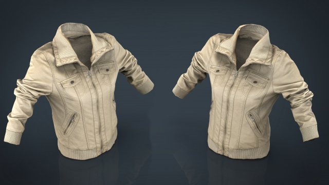women jacket 3D Model .c4d .max .obj .3ds .fbx .stl .blend 