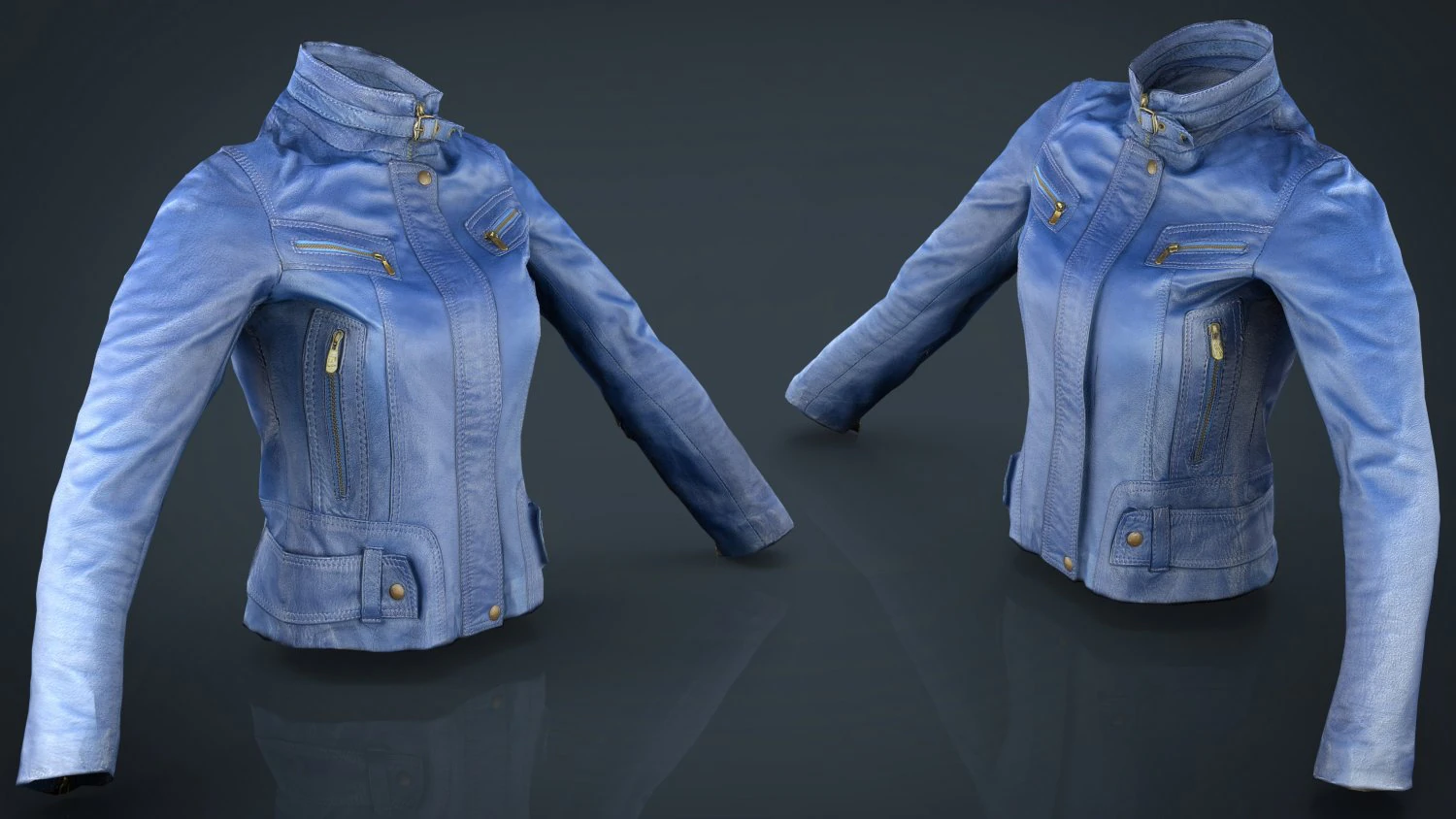 women jacket blue 3D Model .c4d .max .obj .3ds .fbx .stl .blend 