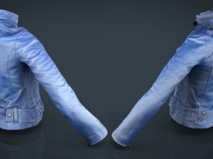 women jacket blue Model 3D