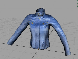 women jacket blue Model 3D