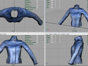women jacket blue Model 3D
